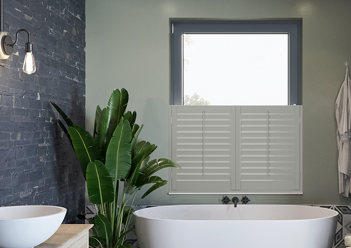 Bromley, Smoke Grey - Cafe Style Plantation Shutter - Image 6